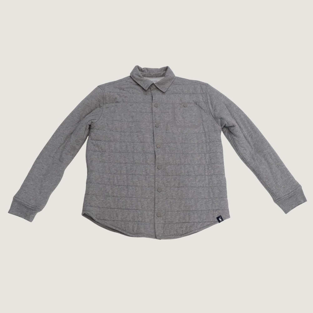 Polo Ralph Lauren Quilted Shirt Kids Gray Performance Sporty XL Shacket
